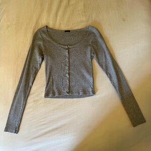 Brandy Melville Grey Long Sleeve Top - One Size